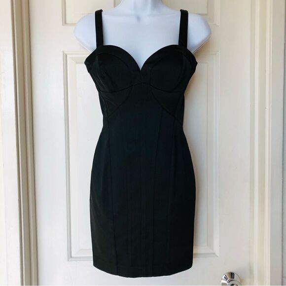 NWOT Bebe Heart Shaped Neckline Little Black Dress - Picture 1 of 16